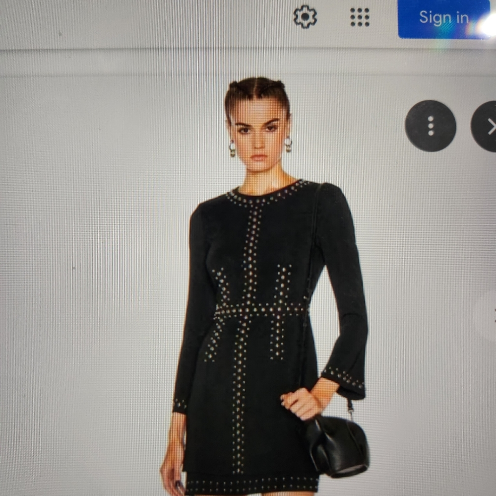 Black with studs designer dress from day to night dress